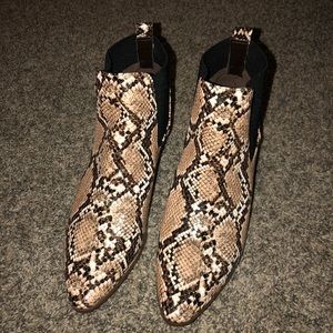 snake skin booties